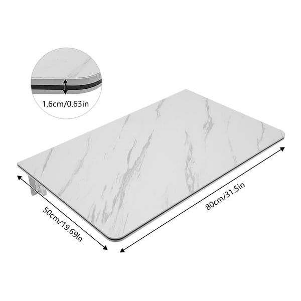 Vægmonteret klapbord - Spisebord - Rustbestandig - 80×50 cm - Max 30 kg - Rektangulær - MDF + metal - Nem montering - Hvid