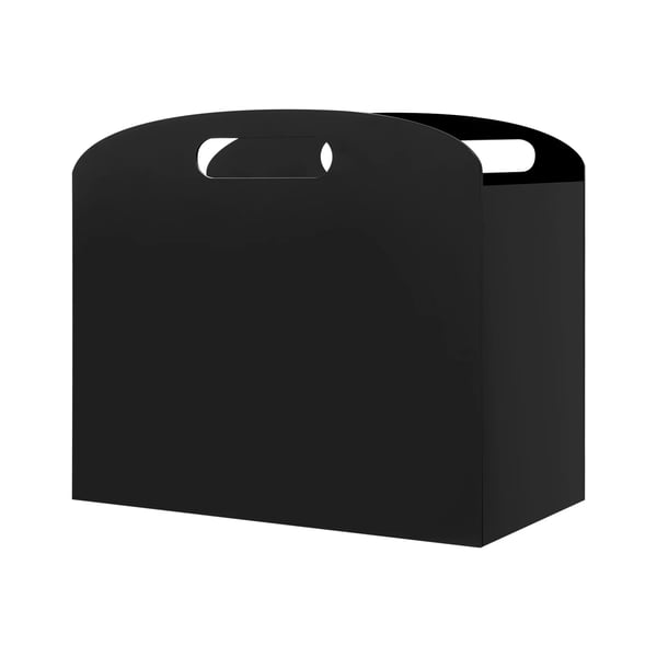 Tidsskriftholder i akryl - Dokumentbakke - Med håndtag - Magasinholder - Opbevaringsboks til dokumenter - Sort