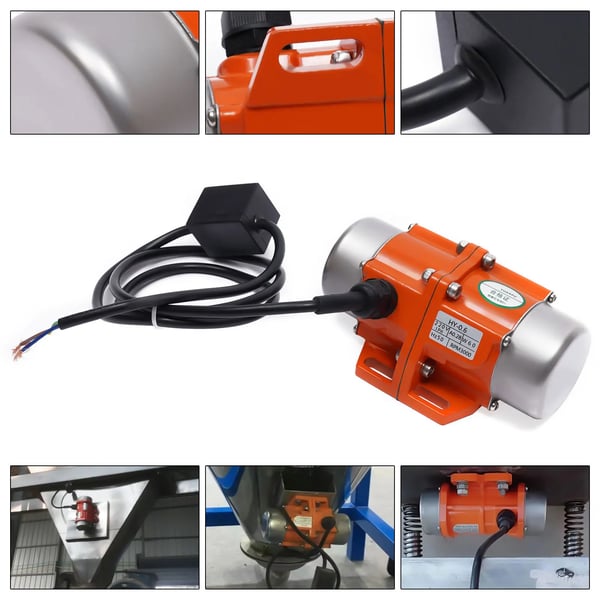 Vibrationsmotor - 1-faset Asynkron AC - 90 W - 220 V - Industrivibrator - Gul