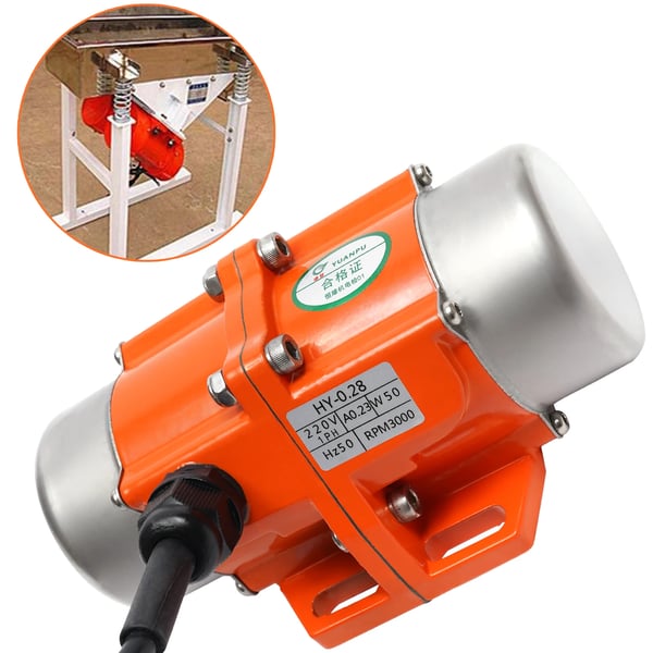 Tärinämoottori - Yksivaiheinen Asynkronimoottori - 50 W - 220 V - Teollisuuskäyttöön - Oranssi/Musta