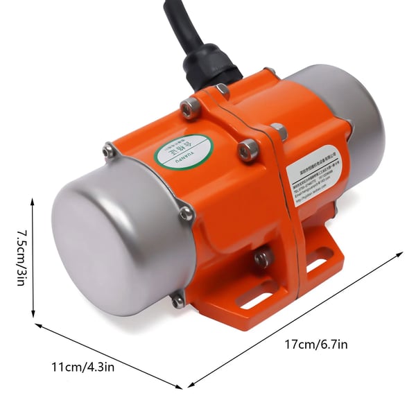 Vibrationsmotor - 1-faset Asynkron AC - 90 W - 220 V - Industrivibrator - Gul