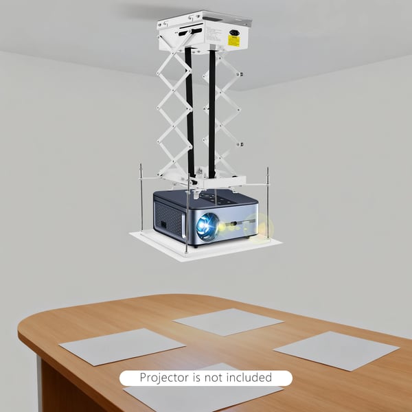 Projektoriteline - Sähköinen kattokiinnike - Kaukosäädin - 220V - 24W - Metalli - Valkoinen