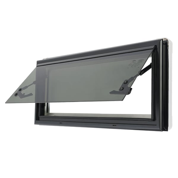 Udadgående RV-vindue - Sidevindue 70 x 30 cm - Insektnet - Max 85° åbning - Til autocamper, campingvogn, trailer - Hvid
