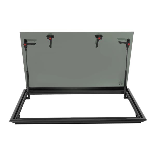Autocamper Campingvogn Trailer Sidevindue - Udklapningsvindue - 800 x 500 mm - Åbningsvinkel 0–85° - Med Myggenet - Hvid