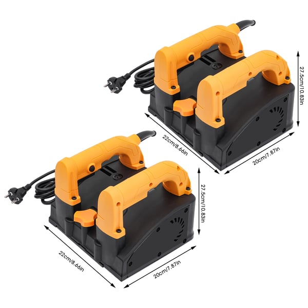 Elektrisk pudsfræser - Vægplaner - Effekt 1200 W - Bredde 15 cm - Dybde 1–4 mm - Omdrejninger 4000 rpm - EU-stik 220 V - Glatte klinger - Sort