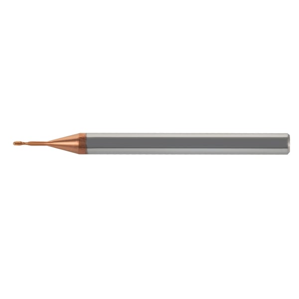 Konisk kuglenæsefræser - Endefræser - Solid hårdmetal - 6 mm - HRC55 - 2 skær - CNC til træ og metalgravering - Sølv