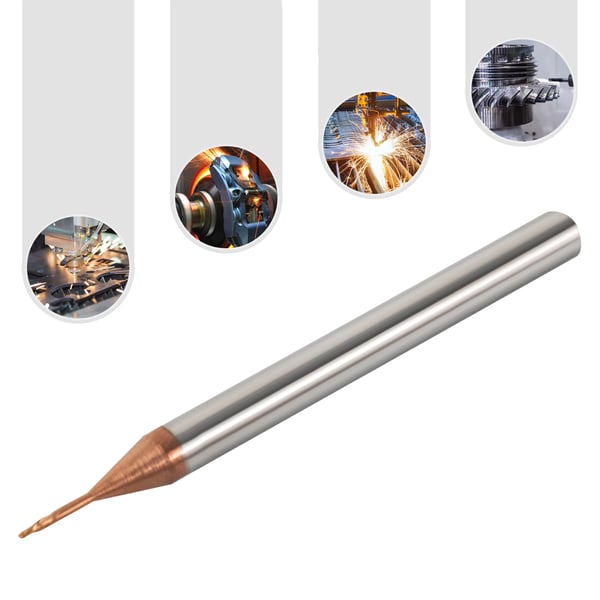 Konisk kuglenæsefræser - Endefræser - Solid hårdmetal - 6 mm - HRC55 - 2 skær - CNC til træ og metalgravering - Sølv