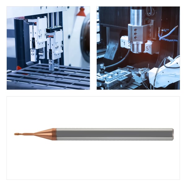 Konisk kuglenæsefræser - Endefræser - Solid hårdmetal - 6 mm - HRC55 - 2 skær - CNC til træ og metalgravering - Sølv