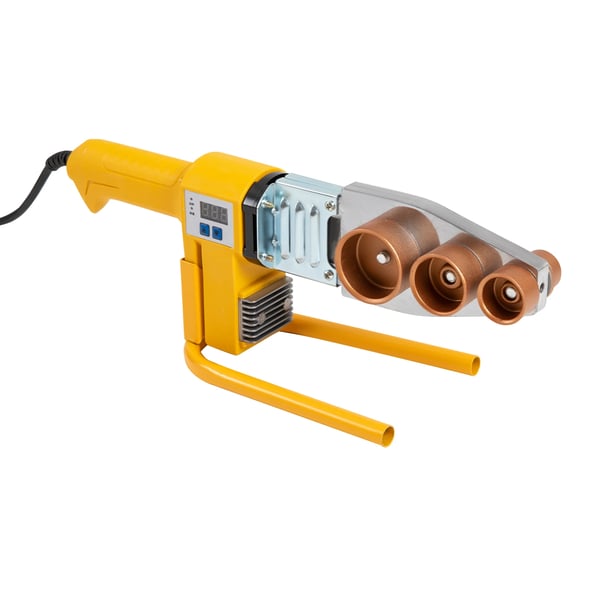 Rørsvejser - PPR Muffesvejsemaskine - Effekt 850 W - Sæt med 6 Dyser - Diameter Ø 20–63 mm - Til PPR/PP/PE/PB/PERT - Guld