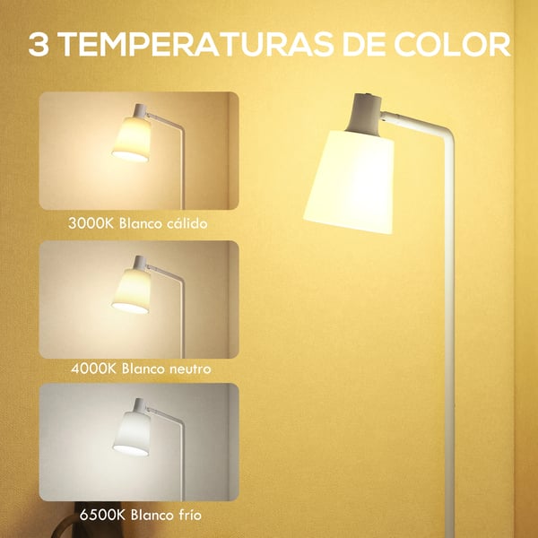 LED golvlampa - Dimbar - 350° vridbar skärm - 3 färgtemperaturer 3000/4000/6500K - E27-sockel - 249–2000 lm