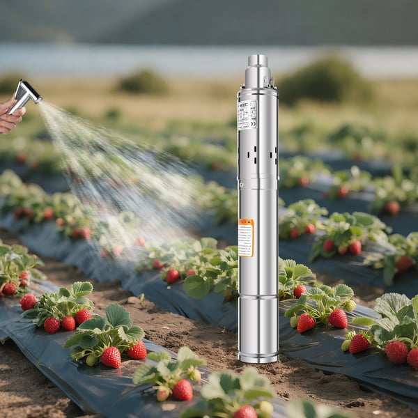 Djupbrunnspump i 304 rostfritt stål - Nedsänkbar brunnspump - 0,25 kW (250 W) - 1600 L/h - 220 V EU-kontakt - 7,5×52 cm