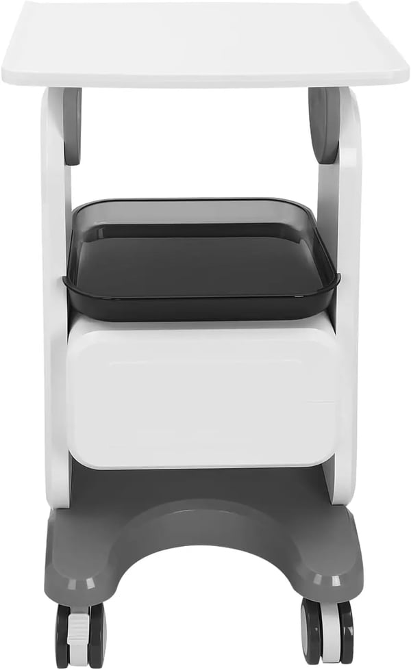 Medicinsk vogn - Skønhedssalon rullevogn - 44×36×76 cm - Skuffe og Opbevaringsrum - 60 kg Belastning - 4 Drejelige Hjul - Hvid