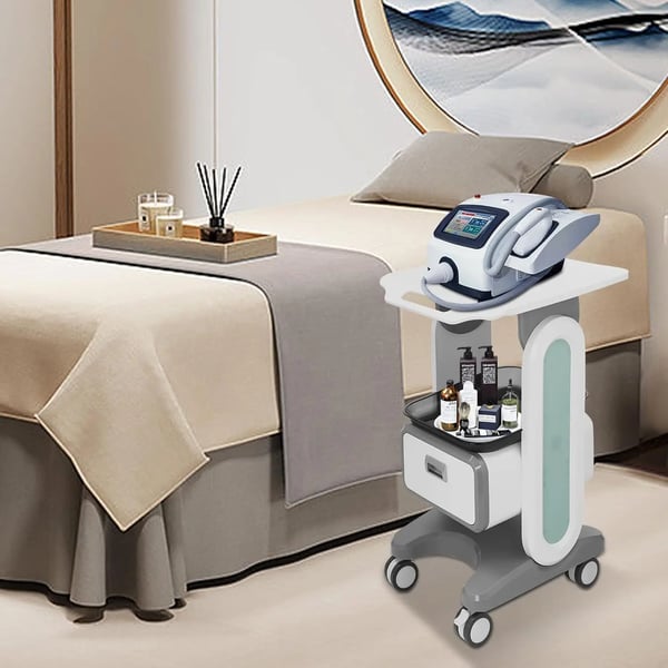 Medicinsk vogn - Skønhedssalon rullevogn - 44×36×76 cm - Skuffe og Opbevaringsrum - 60 kg Belastning - 4 Drejelige Hjul - Hvid