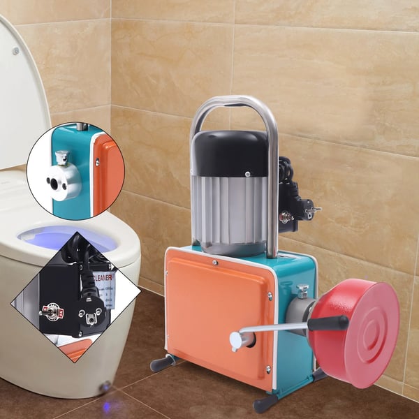 Afløbsrensmaskine - Rør- og kloakrenser - 1000 W - 400 o/min - Ø 20–150 mm - 30 m spiralkabel - Kobbermotor - Jern