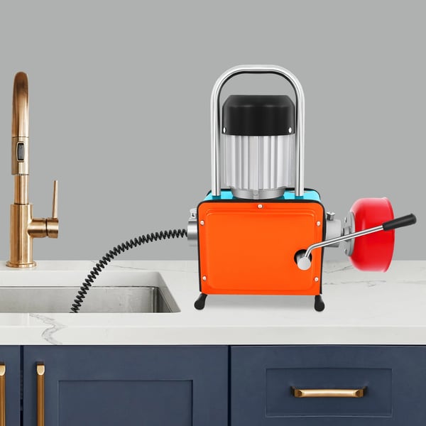 Afløbsrensmaskine - Rør- og kloakrenser - 1000 W - 400 o/min - Ø 20–150 mm - 30 m spiralkabel - Kobbermotor - Jern