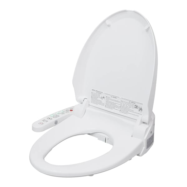 Elektrisk toiletbidet - Intelligent toiletsæde - Justerbart vandtryk - LED-natlys - Bidetdyse - EU-stik - Hvid