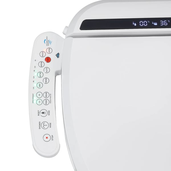 Elektrisk toiletbidet - Intelligent toiletsæde - Justerbart vandtryk - LED-natlys - Bidetdyse - EU-stik - Hvid