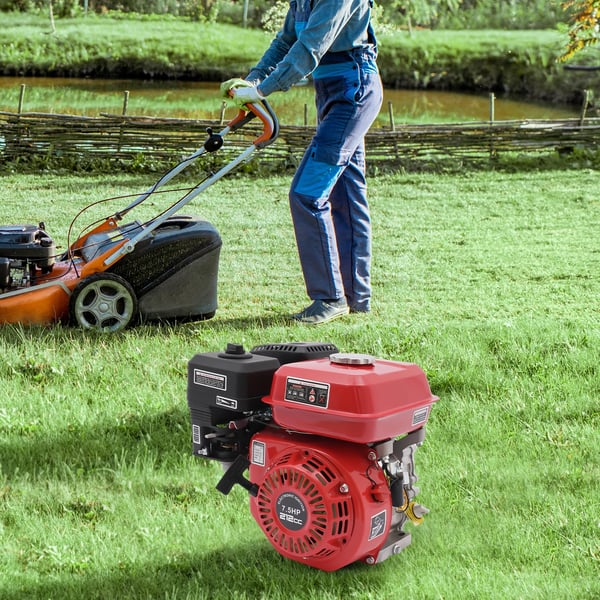 Transportabel benzinmotor - 4-Takt 7,5 hk - 4000 W (4 kW) - 3600 RPM - Trækstart - 3,6 L Tank - Til Vandpumper & Betonvibratorer