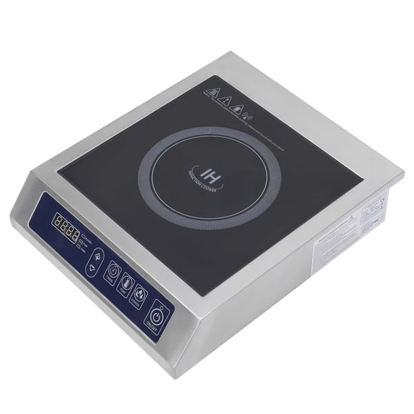 Kommerciel Induktionskogeplade - EU‑Stik - 60–300 °C, 10 Trin - Til 12–30 cm Magnetisk Bund - Maks. Belastning 75 kg - Sort