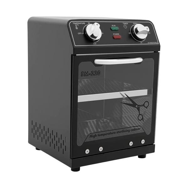 Korkealämpötila sterilaattori työkaluille - SM-220 - 8 l - 600 W - 220–240 V EU-pistoke - Aika-/lämpötila-asetus - Ruostumaton teräs - Musta