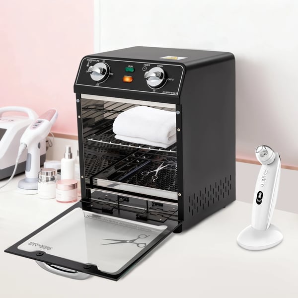 Højtemperatur sterilisator til værktøj - SM-220 - 8 L - 600 W - 220–240 V EU-stik - Tid/temperaturindstilling - Rustfrit stål - Sort