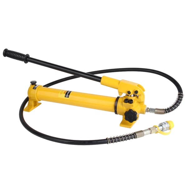 Hydraulisk håndpumpe - CP-700 - 10000 PSI - Manuel - Til 10 ton hydraulikcylindre - Let - Gul