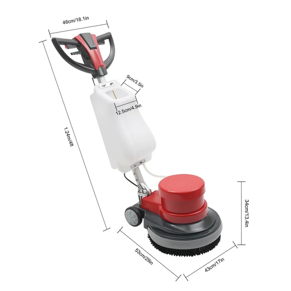 Tæpperenser - Bærbar multifunktions polermaskine - 8 L tank - 1100 W - 154 o/min - ≤54 dB - 12 m kabel - 43 cm chassis