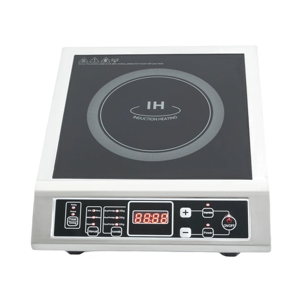 Bærbar induktionskogeplade - Enkeltzone - 3500 W - 10 Niveauer - 80–300 °C - Timer 0–3 t - IPX4 - EU-stik - Sort