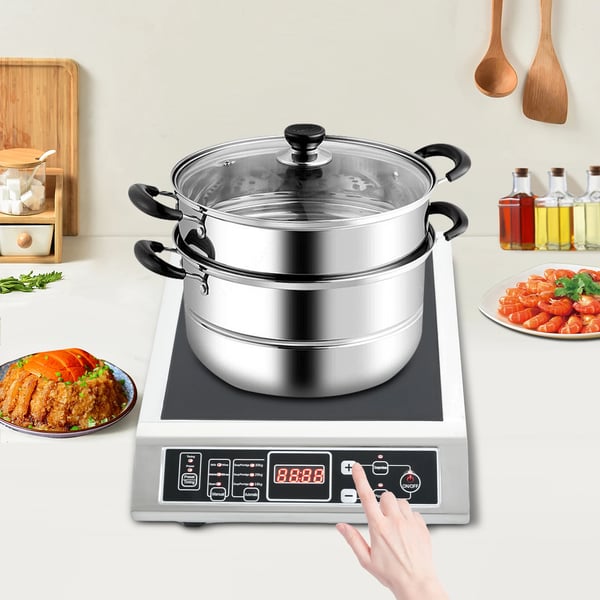 Bærbar induktionskogeplade - Enkeltzone - 3500 W - 10 Niveauer - 80–300 °C - Timer 0–3 t - IPX4 - EU-stik - Sort