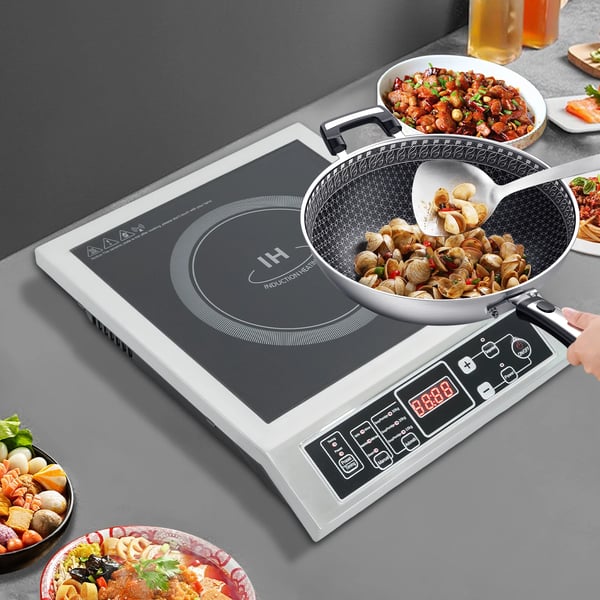 Bærbar induktionskogeplade - Enkeltzone - 3500 W - 10 Niveauer - 80–300 °C - Timer 0–3 t - IPX4 - EU-stik - Sort