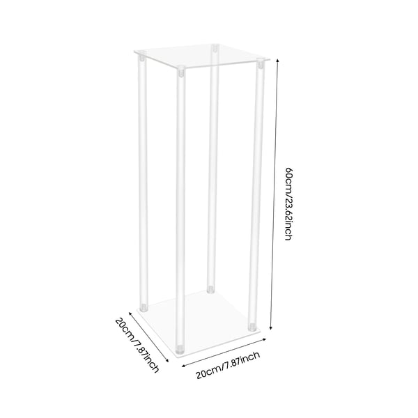 Blomsterpelare - Rektangulär akrylpiedestal - 10-pack - 20x20x60 cm - Montering - Bröllop & fest - Vit