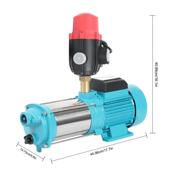 Elektrisk vandpumpe - Centrifugalpumpe - 1300 W - 230 V EU-stik - 4000 l/t - 9,8 bar - Sugehøjde 8 m - Rustfrit stål