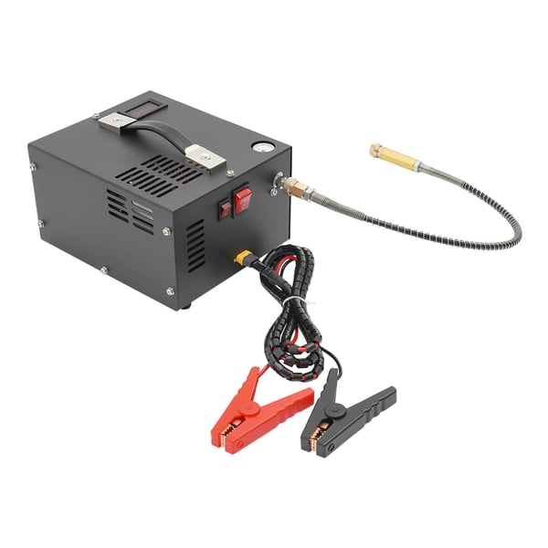 PCP-kompressori - Korkeapainepumppu ilmakiväärille - 30 MPa (300 bar) - 12 V DC - 350 W - Kannettava - Auton akulla toimiva - Ilmajäähdytys PCP-kompressori - Korkeapainepumppu ilmakiväärille - 30 MPa (300 bar) - 12 V DC - 350 W - Kannettava - Auton akulla toimiva - Ilmajäähdytys