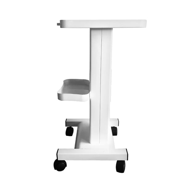 Salonvogn - Rullevogn til skønhed/spa - To stikkontakter - Maks 45 kg - Fire hjul (to med bremse) - Jern - Mål 35,5×33,5×70 cm - Hvid
