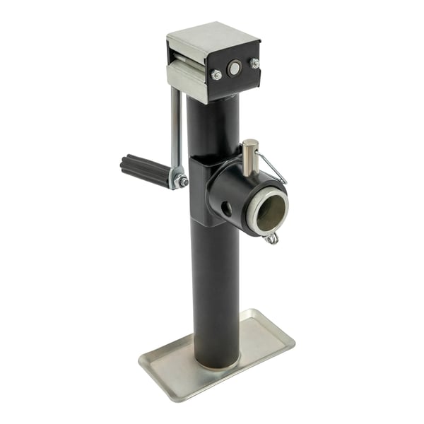 Støtteben til trailer - Manuel sidevejs donkraft - Kapacitet 1 t - Løftehøjde 26 cm - Q235-stål - Base 19×9,7 cm - Rørtykkelse 2,5 mm - Sort