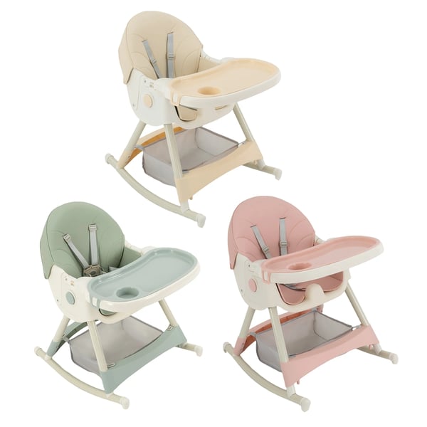 Baby højstol - Spisestol - Ryglæn 3 positioner - Bakke 3 positioner - Alder 6 mdr–3 år - Maks 15 kg - PP/Stål/PU - Mintgrøn