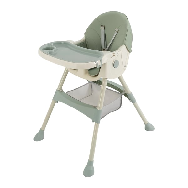 Baby højstol - Spisestol - Ryglæn 3 positioner - Bakke 3 positioner - Alder 6 mdr–3 år - Maks 15 kg - PP/Stål/PU - Mintgrøn