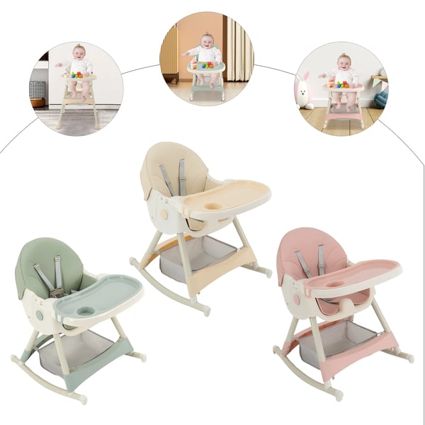 Baby højstol - Spisestol - Ryglæn 3 positioner - Bakke 3 positioner - Alder 6 mdr–3 år - Maks 15 kg - PP/Stål/PU - Mintgrøn