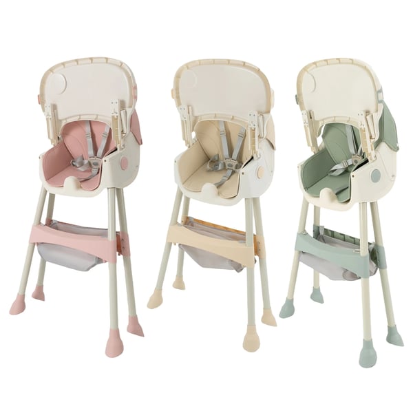 Baby højstol - Spisestol - Ryglæn 3 positioner - Bakke 3 positioner - Alder 6 mdr–3 år - Maks 15 kg - PP/Stål/PU - Mintgrøn