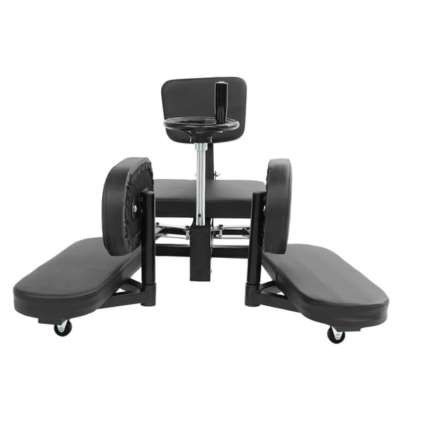 Benstrækmaskine - Spagattræner - 0–210° Justerbar Vinkel - Max belastning 100 kg - Puder 42×15 cm - Stål/PU - Sort