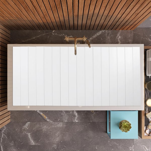Badekarsdæksel - Badekarslåg - Foldbart - Isolerende - Plast - 170 x 70 x 0,65 cm - Hvid