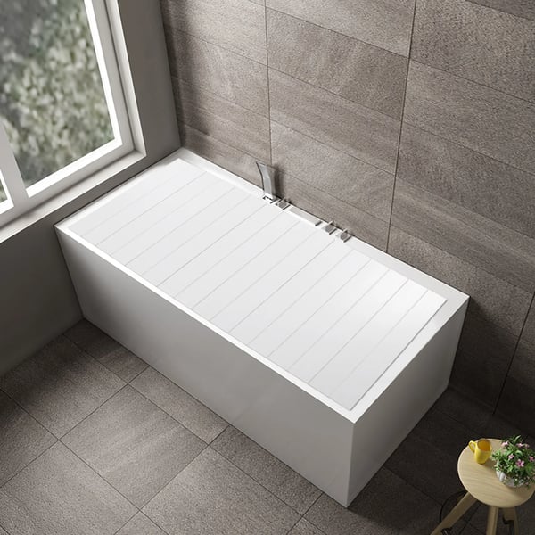 Badekarsdæksel - Badekarslåg - Foldbart - Isolerende - Plast - 170 x 70 x 0,65 cm - Hvid