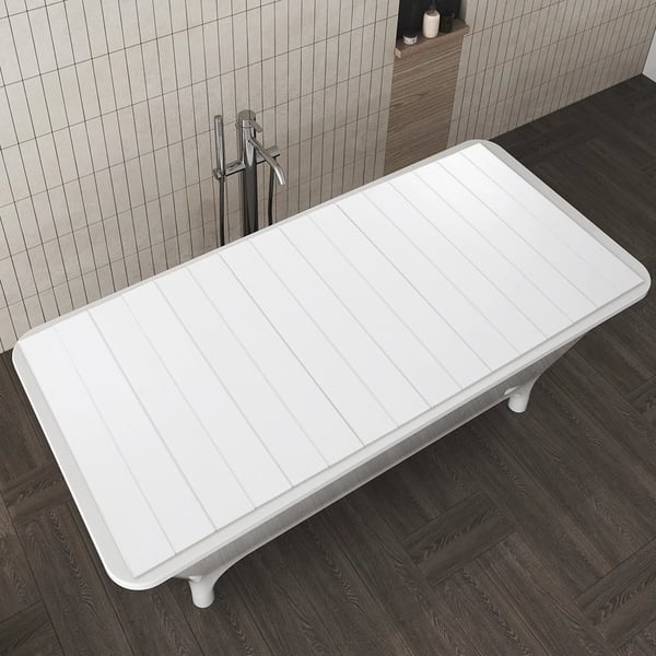 Badekarsdæksel - Badekarslåg - Foldbart - Isolerende - Plast - 170 x 70 x 0,65 cm - Hvid