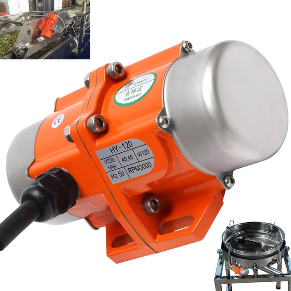 Vibrationsmotor - Asynkron - 120 W - 220 V - 3000 RPM - Vibrationskraft 55 kg - EU-stik - Gul/Sort
