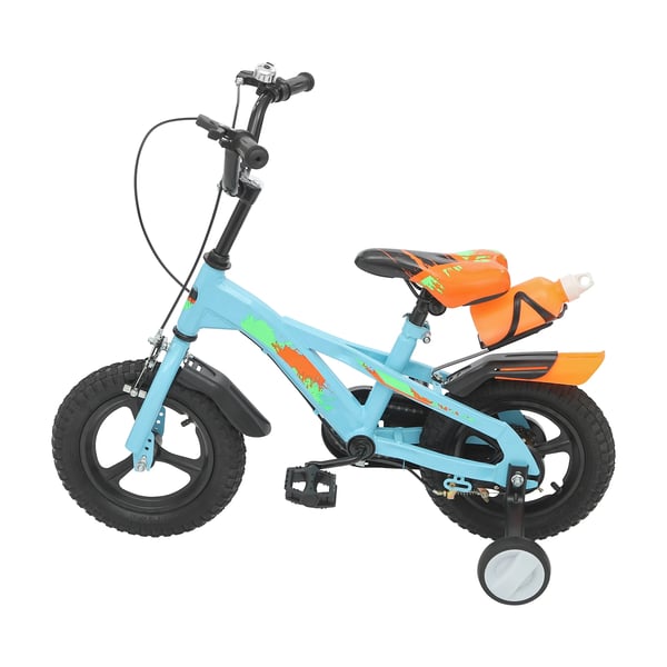 Lasten Polkupyörä 30 cm - Pyörä Lapsille - Apupyörät - Kaksoislevyjarrut - Magnesiumvanteet - Teräsrunko - Sopii 2–5 v, 80–105 cm - Sininen