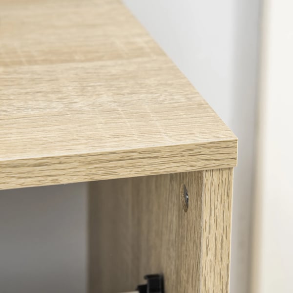 Skoskåp - Skokommod - 2 Vippdörrar - 4 Hyllor För 8 Par - 62,5×26×81 cm - Trä - Natur