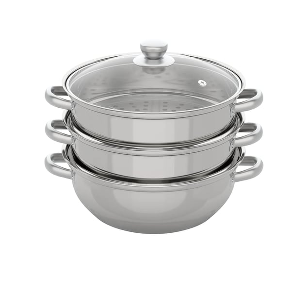 Höyrykeitin Ruostumatonta Terästä - Höyrykattila 28 cm - 3‑Tasoinen - Suuri Tilavuus - Kannella - Monikäyttöinen Ruoalle, Vihanneksille, Keitolle Höyrykeitin Ruostumatonta Terästä - Höyrykattila 28 cm - 3‑Tasoinen - Suuri Tilavuus - Kannella - Monikäyttöinen Ruoalle, Vihanneksille, Keitolle