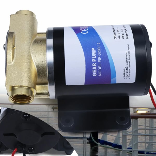 Dækspulepumpe - Gearpumpe - Nedsænkelig - Selvansugende - Højtryk - 12V - EU‑stik - Til motorkøling og dækrengøring