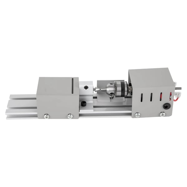 Mini bänkslip - Bänkpolerare - 96 W - DC 12–24 V - Dubbel axel - 795 borstad motor - Aluminiumlegeringschassi - 30×6×7 cm - Silver