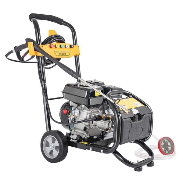 Painepesuri - Bensiinikäyttöinen - 2200 PSI - Auton, pihan ja lattioiden pesuun - Pintojen esikäsittely - Vaaleanharmaa
